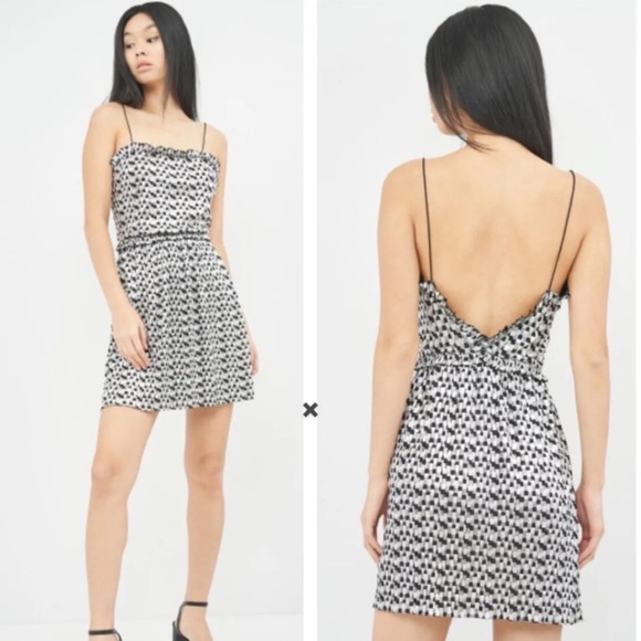 Zara Shimmery Metallic Silver Party Mini Dress NWT - Picture 1 of 7